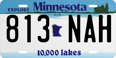 MN license plate 813NAH