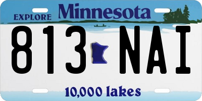 MN license plate 813NAI