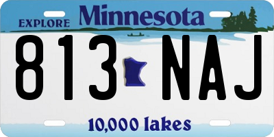 MN license plate 813NAJ