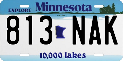 MN license plate 813NAK