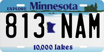 MN license plate 813NAM
