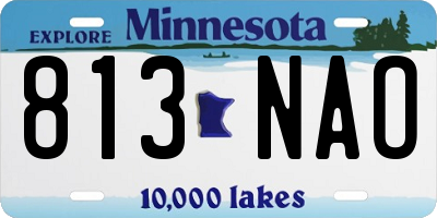 MN license plate 813NAO
