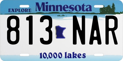 MN license plate 813NAR