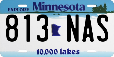 MN license plate 813NAS