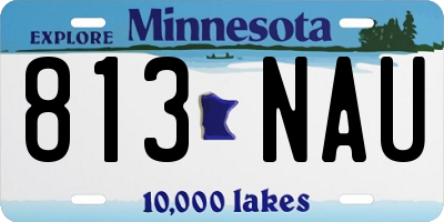 MN license plate 813NAU