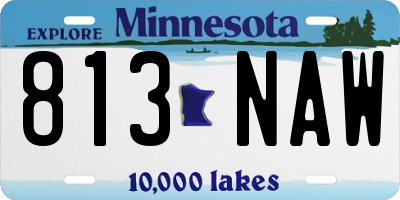 MN license plate 813NAW