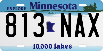 MN license plate 813NAX