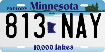 MN license plate 813NAY