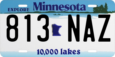 MN license plate 813NAZ