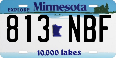MN license plate 813NBF