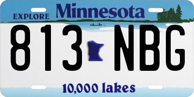 MN license plate 813NBG