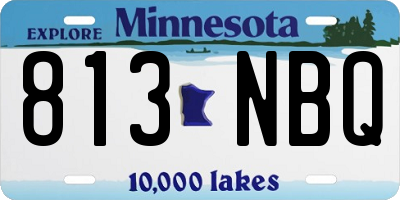 MN license plate 813NBQ