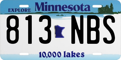 MN license plate 813NBS