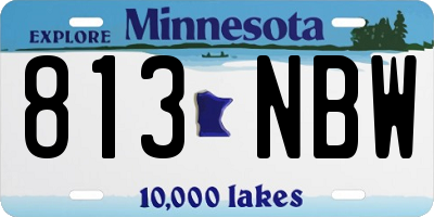 MN license plate 813NBW