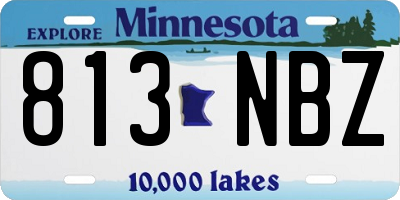 MN license plate 813NBZ