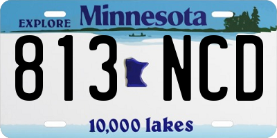 MN license plate 813NCD