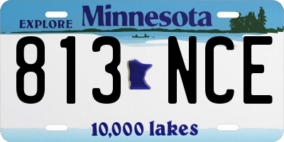 MN license plate 813NCE