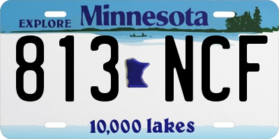 MN license plate 813NCF