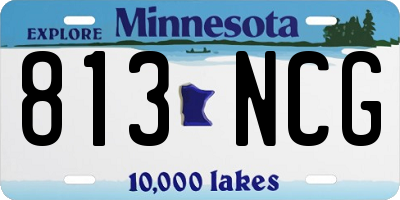 MN license plate 813NCG
