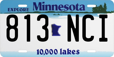 MN license plate 813NCI