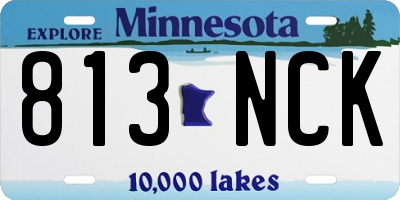 MN license plate 813NCK