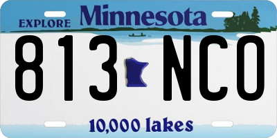 MN license plate 813NCO