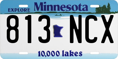 MN license plate 813NCX