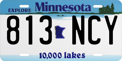 MN license plate 813NCY