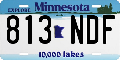 MN license plate 813NDF