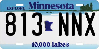 MN license plate 813NNX