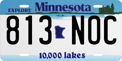 MN license plate 813NOC