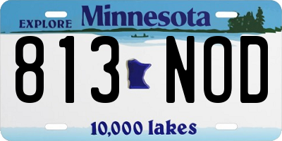 MN license plate 813NOD