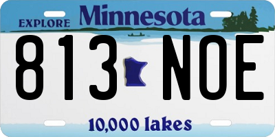 MN license plate 813NOE