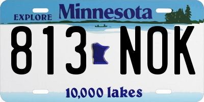 MN license plate 813NOK