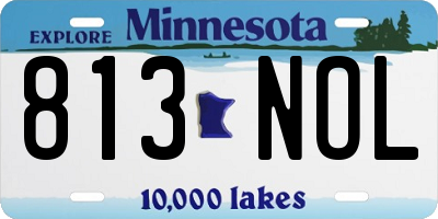 MN license plate 813NOL