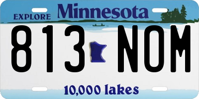 MN license plate 813NOM