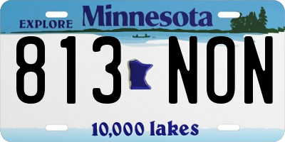MN license plate 813NON