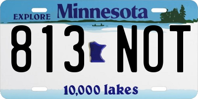 MN license plate 813NOT