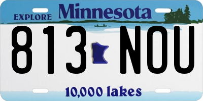 MN license plate 813NOU