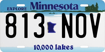 MN license plate 813NOV