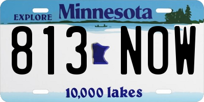 MN license plate 813NOW