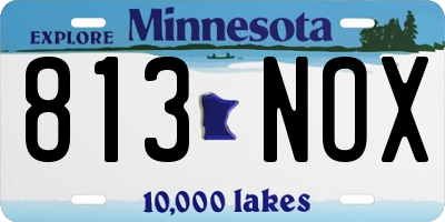 MN license plate 813NOX