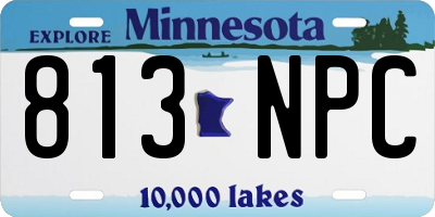 MN license plate 813NPC