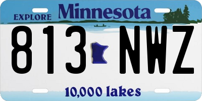 MN license plate 813NWZ