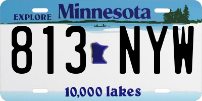 MN license plate 813NYW