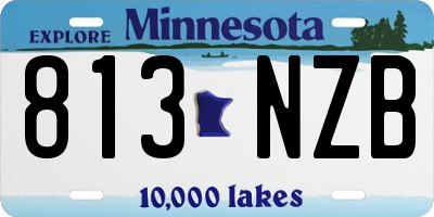MN license plate 813NZB