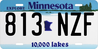 MN license plate 813NZF