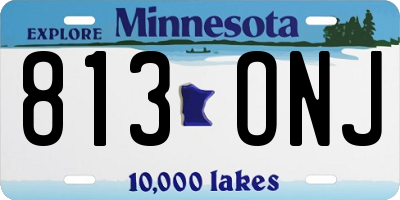 MN license plate 813ONJ