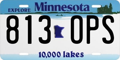 MN license plate 813OPS