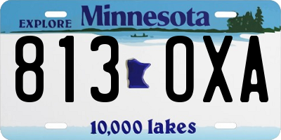 MN license plate 813OXA